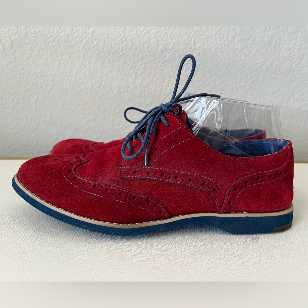 Johnson & Murphy red suede leather brogues size 8.5